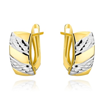 Cercei Aur 14k cu Model Ajurat si Neted - Img 2