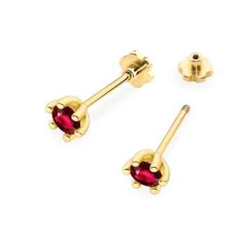 Cercei Aur 14K cu Rubin 0.30 ct Filet cu Protectie - Img 2