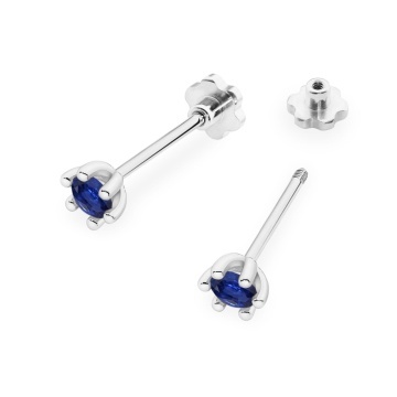 Cercei Aur 14K cu Safir 0.15 ct Filet cu Protectie - Img 8