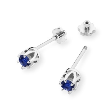 Cercei Aur 14K cu Safir 0.15 ct Filet cu Protectie - Img 6