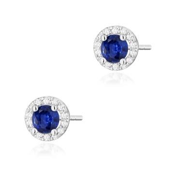 Cercei Aur 14K cu Safir 0.50 ct si Diamante Naturale 0.24 ct - Img 7