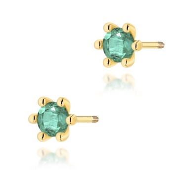 Cercei Aur 14K cu Smarald 0.30 ct Filet cu Protectie