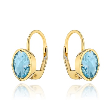 Cercei Aur 14k cu Topaz Albastru