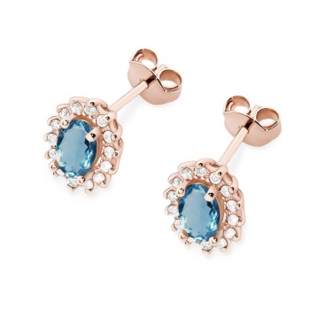 Cercei Aur 14K cu Topaz London Blue 0.50 ct si Diamante Naturale 0.24 ct - Img 7