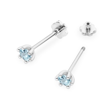 Cercei Aur 14K cu Topaz Swiss 0.15 ct Filet cu Protectie - Img 8