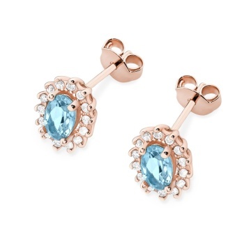 Cercei Aur 14K cu Topaz Swiss 0.50 ct si Diamante Naturale 0.24 ct - Img 8