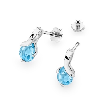 Cercei Aur 14K cu Topaz Swiss 0.90 ct Filet cu Protectie - Img 8