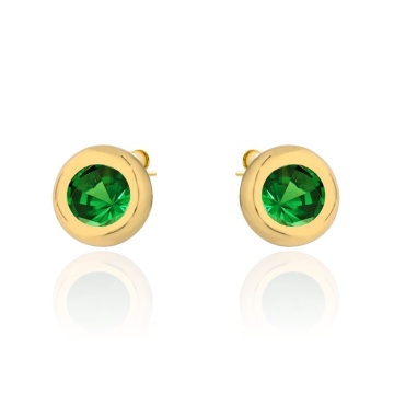 Cercei Aur 14k cu Zirconii Verzi - Img 2