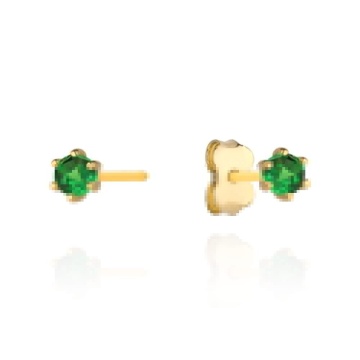 Cercei Aur 14k cu Zirconii Verzi - Img 2