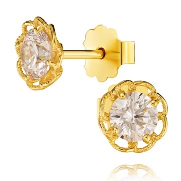 Cercei Aur 8K Flori Delicate cu Zirconiu 1.1263 - Img 4