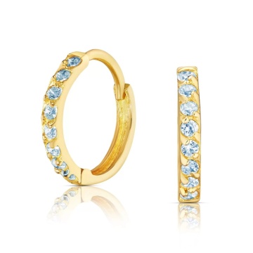 Cercei Aur 8K Princess Sparkle Albastru - Img 2
