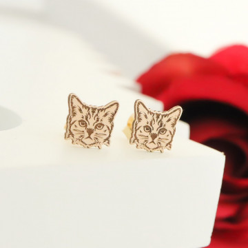 Cercei Cat Lovers din AUR 14K - Img 2