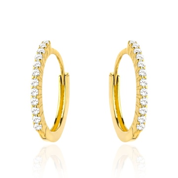 Cercei Creole Aur 14k cu Zirconii Albe - Img 3
