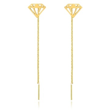Cercei Diamondy din AUR 14K cu lănțișor