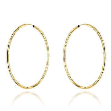 Cercei Rotunzi Super Ușori din Aur 14K (6cm)