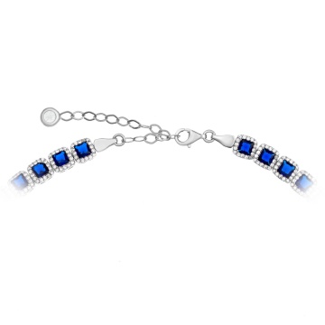 Colier Angel Cubic Collection din argint 925 cu cristale - Blue Edition - Img 5