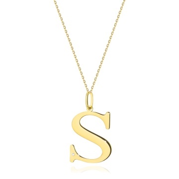 Colier Aur 14K cu Diamant Natural 0.01 ct