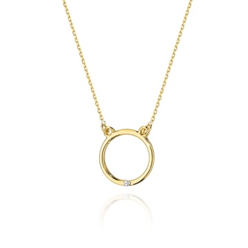 Colier Aur 14K cu Diamant Natural 0.01 ct