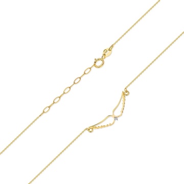 Colier Aur 14K cu Diamant Natural 0.01 ct - Img 2
