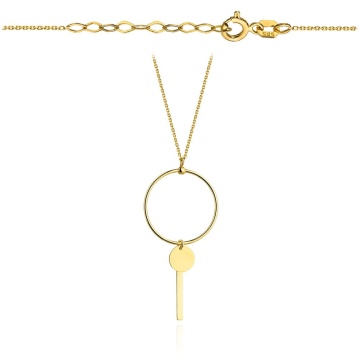 Colier cu Cerculet si Cheie- Aur 14k - Img 3