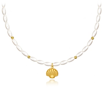 Colier Summer Pearls cu Perle Mallorca și AUR 14k