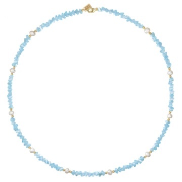 Colier Triangle Crystal Blue din AUR 14K - Img 2