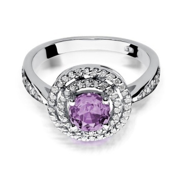 Inel Aur 14K cu Ametist 0.90 ct si Diamante Naturale 0.37 ct - Img 5