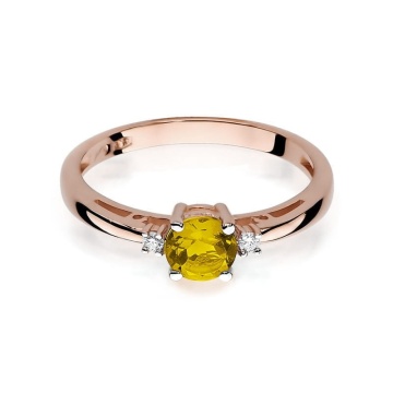 Inel Aur 14K cu Citrin 0.50 ct si Diamante Naturale 0.03 ct - Img 9