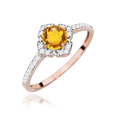 Inel Aur 14K cu Citrin 0.50 ct si Diamante Naturale 0.13 ct - Img 9