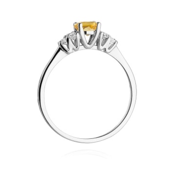 Inel Aur 14K cu Citrin 0.50 ct si Diamante Naturale 0.18 ct - Img 7