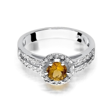 Inel Aur 14K cu Citrin 0.50 ct si Diamante Naturale 0.20 ct - Img 4