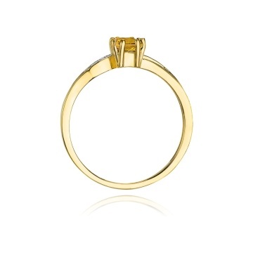 Inel Aur 14K cu Citrin 0.60 ct si Diamante Naturale 0.03 ct - Img 3