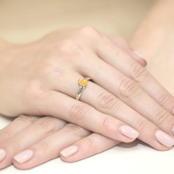 Inel Aur 14K cu Citrin 0.60 ct si Diamante Naturale 0.03 ct - Img 12