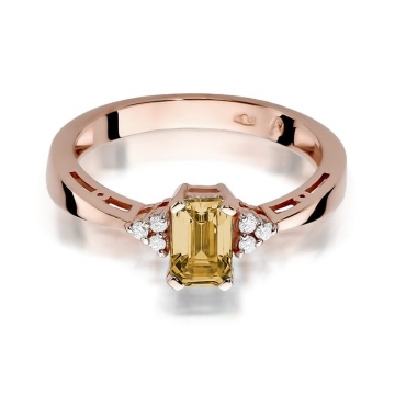 Inel Aur 14K cu Citrin 0.60 ct si Diamante Naturale 0.03 ct - Img 9