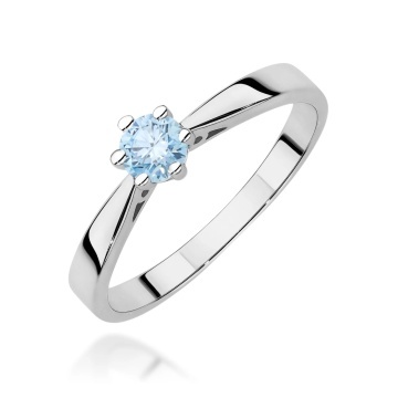 Inel Aur 14K cu Diamant Albastru de Laborator 0.30 ct - Img 9