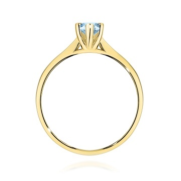 Inel Aur 14K cu Diamant Albastru de Laborator 0.30 ct - Img 3