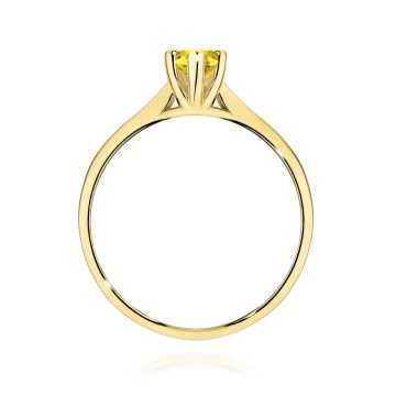 Inel Aur 14K cu Diamant Galben de Laborator 0.30 ct - Img 3