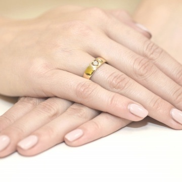 Inel Aur 14K cu Diamant Natural 0.10 ct - Img 7