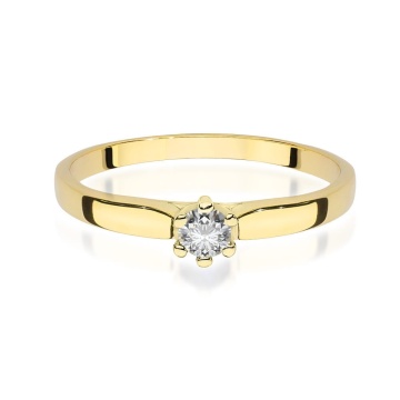 Inel Aur 14K cu Diamant Natural 0.15 ct - Img 2