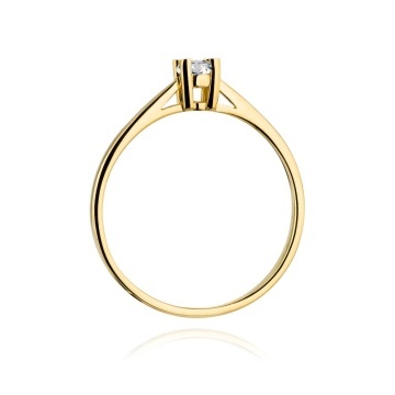 Inel Aur 14K cu Diamant Natural 0.15 ct - Img 3