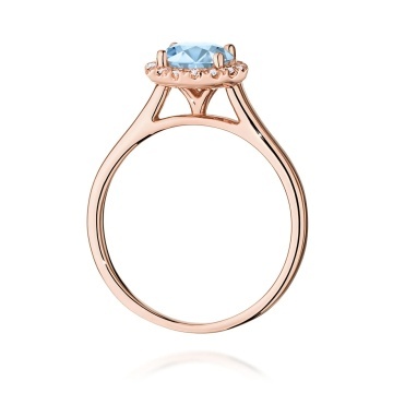 Inel Aur 14K cu Diamante Albastre de Laborator 1.14 ct - Img 7