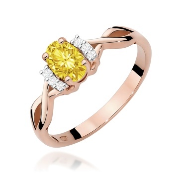 Inel Aur 14K cu Diamante Galbene de Laborator 0.55 ct - Img 5