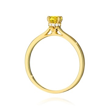 Inel Aur 14K cu Diamante Galbene de Laborator 0.56 ct - Img 3