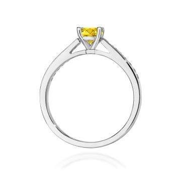 Inel Aur 14K cu Diamante Galbene de Laborator 0.62 ct - Img 11