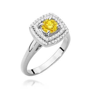 Inel Aur 14K cu Diamante Galbene de Laborator 0.78 ct - Img 9