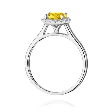 Inel Aur 14K cu Diamante Galbene de Laborator 1.14 ct - Img 11