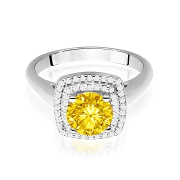Inel Aur 14K cu Diamante Galbene de Laborator 1.28 ct - Img 10