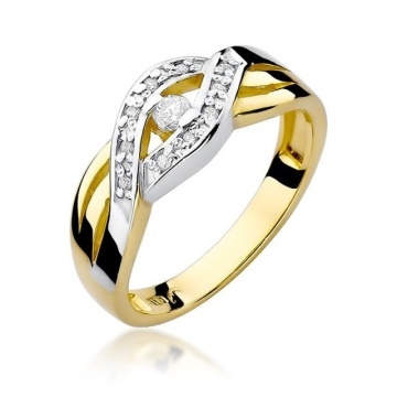 Inel Aur 14K cu Diamante Naturale 0.10 ct
