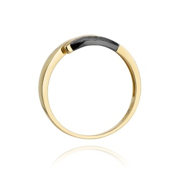 Inel Aur 14K cu Diamante Naturale Albe si Negre 0.03 ct - Img 3