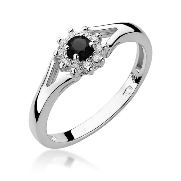Inel Aur 14K cu Diamante Naturale Albe si Negre 0.21 ct - Img 9